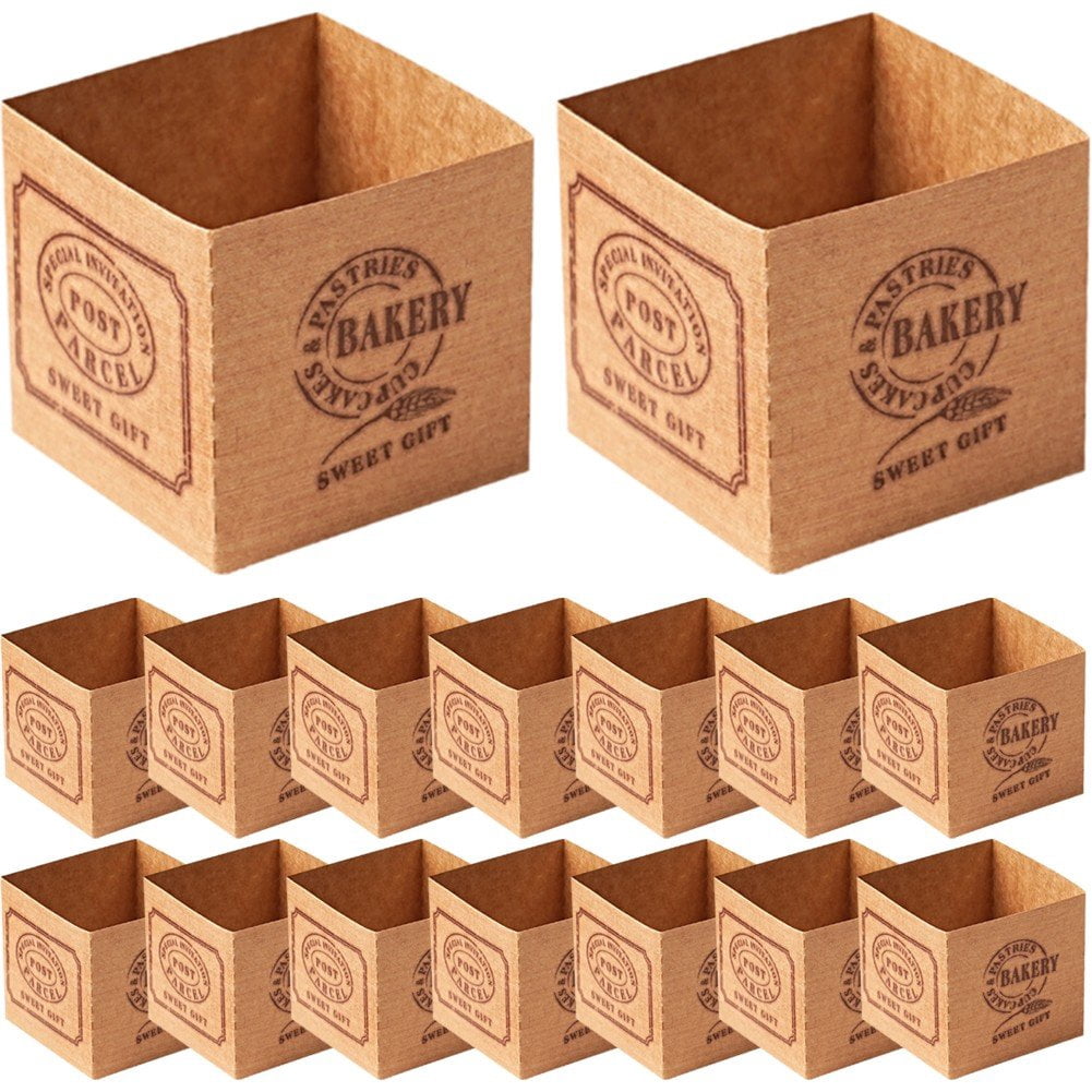 Jiibva Dessert Packaging Carton 100pcs Bakery Pastry Boxes Cake Bento Box Tiramisu Wrapping Carton for Cupcakes Desserts Cookies
