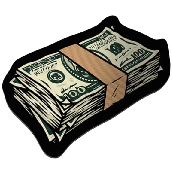 Jiibva Dollar Bill Rug Money Shaped Carpet Personality Money Rug Dollar Mat Art Floor Mat Decoration for Bedroom, Living Room and Study