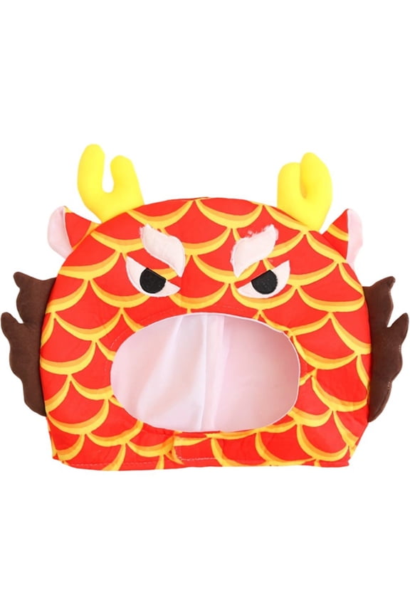 Dragon Hat Fashion Plush Dragon Cap for All Ages Novelty Dress Up for Birthday, Christmas, New Year, Holiday Party Headwear