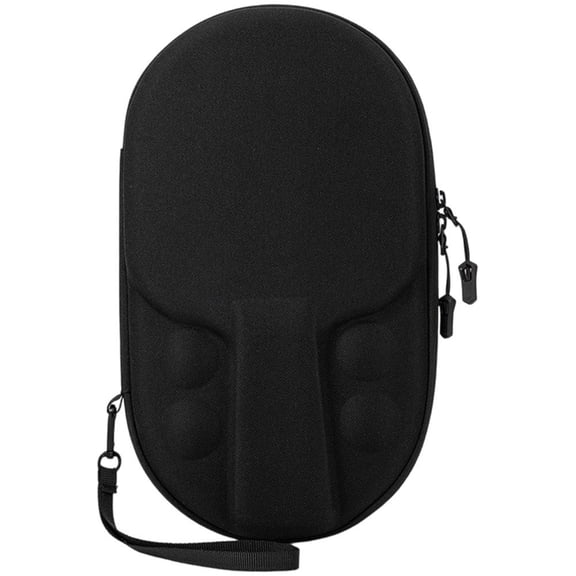 Jiibva EVA Table Tennis Paddle Case Waterproof Shockproof Ping Pong Racket Bag for 2 Rackets 4 Balls 30x19cm Black