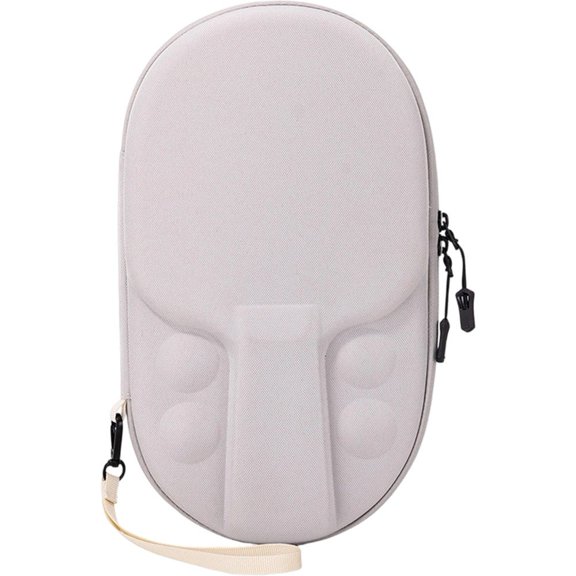 Jiibva EVA Table Tennis Paddle Case Waterproof Shockproof Ping Pong Racket Bag for 2 Rackets 4 Balls 30x19cm Grey