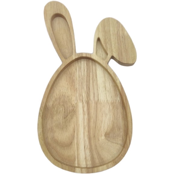 Jiibva Easter Bunny Charcuterie Board Rabbit Shaped Cutting Chopping Board Wooden Serving Platter Appetizer Tray Sushi Dish Snack Plates for Home Easter Party
