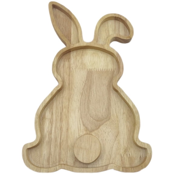 Jiibva Easter Bunny Charcuterie Board Rabbit Shaped Cutting Chopping Board Wooden Serving Platter Appetizer Tray Sushi Dish Snack Plates for Home Easter Party