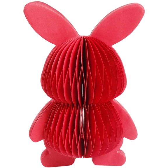 Jiibva 3D Easter Paper Honeycomb Decor Foldable Rabbit Table Centerpiece Cute Easter Party Decoration