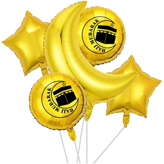 Jiibva Eid Mubarak Balloon Set Star Moon Foil Balloon Eid Mubarak Party Decorations for Home Ramadan Mubarak Themed Party