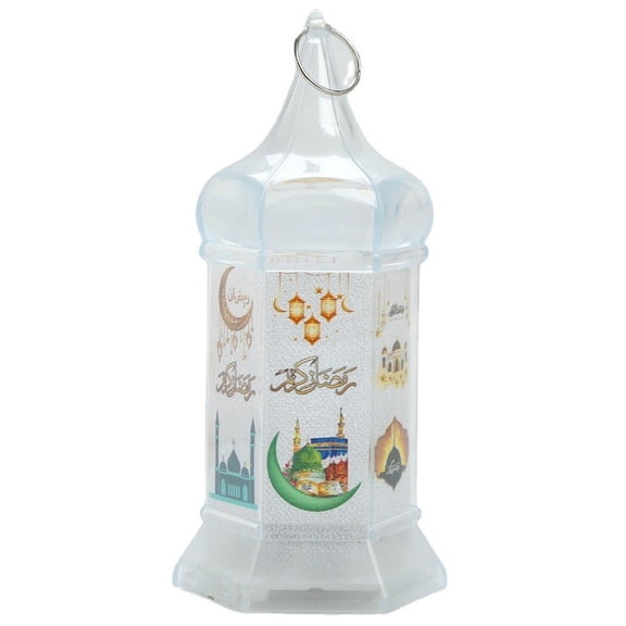 Jiibva Eid Mubarak Lantern LED Light Ramadan Decorations Ramadan Kareem LED Night Light Table Top Ornaments for Home Party Decoration Supplies
