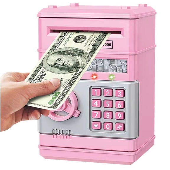Jiibva Electronic Piggy Bank, Automatic Mini Money Bank Coins Cash Saving Box Creative Safebox Password Bank Box