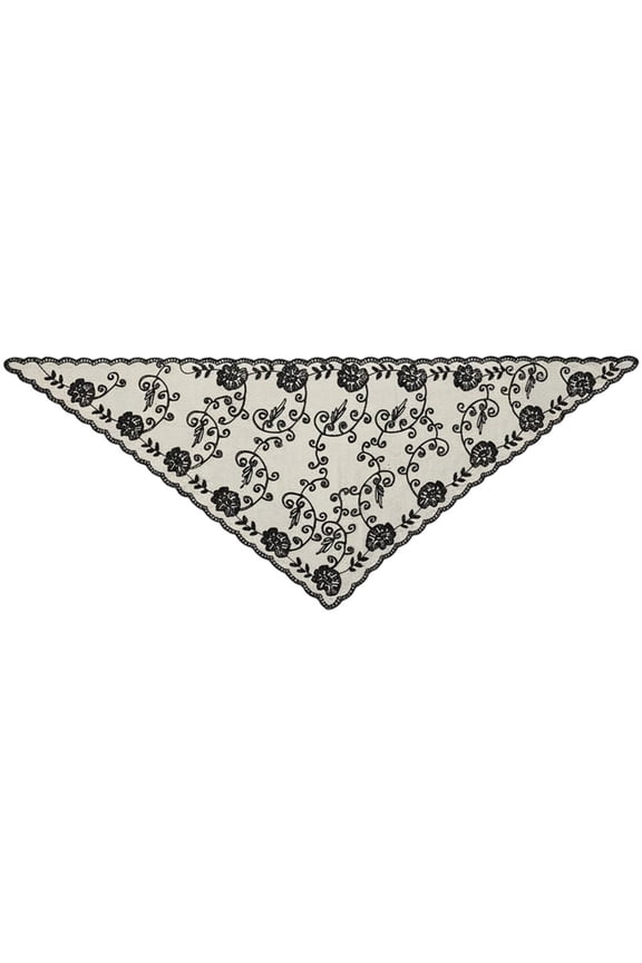 Elegant Lace Scarf, Head Scarf Embroidery Foulard Bandana Triangular Scarf Veil, Lace Hair Bandana Headpiece for Woman