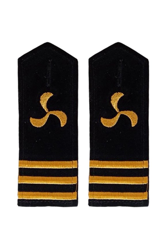 Epaulets Captain Uniforms Shoulder Boards Embroidered Propeller Shoulder Boards Badge Epaulets Three Bars Captain Mate Navy Epaulets
