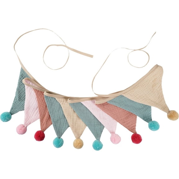 Jiibva Fabric Bunting, Bunting Banner,10 Triangle Pennant Flags, Double Sided Bunting Garland Decorations for Home,Baby Shower Party Wedding