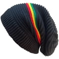 thumbnail image 1 of Jiibva Fashion Rasta Beanie Hat Winter Hats Ribbed Knitted Hat Peaked Cap Single Ring Ribbed Knit for Woman, 1 of 7