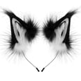 thumbnail image 1 of Jiibva Faux Fur Fox Wolf Ears Headband Handmade Furry Animal Ear Hairband Women Men Head Accessories for Halloween Party, 1 of 7