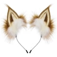 thumbnail image 1 of Jiibva Faux Fur Fox Wolf Ears Headband Handmade Furry Animal Ear Hairband Women Men Head Accessories for Halloween Party, 1 of 7