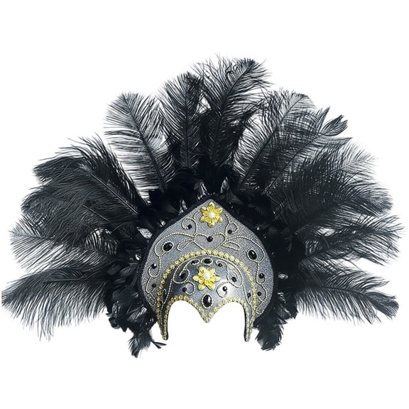 Jiibva Feather Headband Carnival Feather Headpiece Stage Performance Headwear for Women Prom Halloween Party Decoration