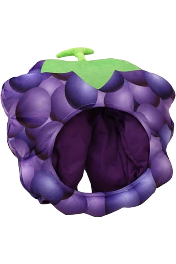 Fruit Plush Hat Grape Headgear Funny Grape Cute Hat Novelty Hat Party Photo Props Stuffed Plush Hat Theme Party Supplies