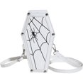 thumbnail image 1 of Jiibva Gothic Pu Leather Bag Coffin Shape Crossbody Bag Halloween Cell Phone Purses Punk Shoulder Bag Handbags for Female, 1 of 7