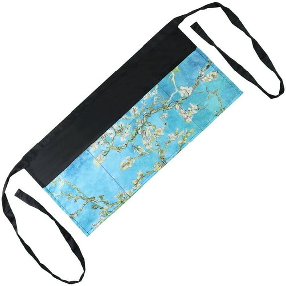 Jiibva Half Waist Apron, Breathable Garden Half Aprons, Floral Print Apron With 3 Pockets Waitress Apron Kitchen Apron for Baking, Cooking, Gardening