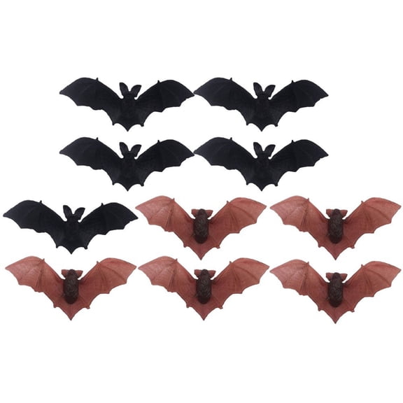 Jiibva Halloween Hanging Bats 10pcs Realistic Bats Fake Hanging Bats 3D Bat Halloween Decorations for Window Room Decor