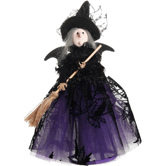 Jiibva Halloween Witch Tree Topper, Scary Halloween Tree Hanging Ornaments, Witch Dolls Halloween Festive Table Decoration