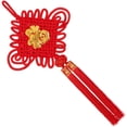 thumbnail image 1 of Jiibva Handmade Red Chinese Knot Wall Hanging, Blessing Ornament with Tassels for Home Decor, 1 of 7