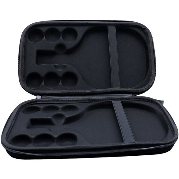 Jiibva Hard Shell Ping Pong Paddle Case Shockproof Anti-drop Table Tennis Racket Storage Bag 31.5x18x6.5cm Black Style 1