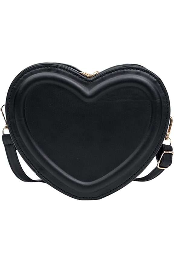 Heart Shape Crossbody Bags For Women Solid Pu Leather Shoulder Bags Adjustable Strap Purse Handbags