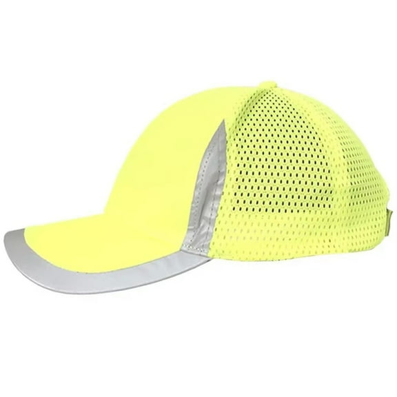 Jiibva Hi Vis Work Wear Baseball Cap Reflective Work Cap Baseball Style Hard Hat Outdoor Sports Hat Safety Workwear for Men Women
