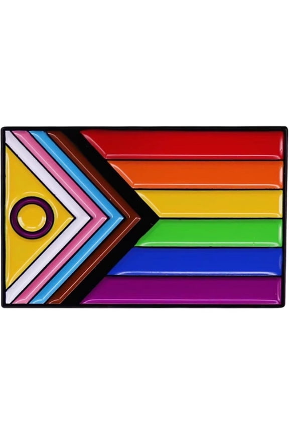Inclusive Progress Pride Flag Lapel Pin LGBTQ Rainbow Brooch Badge Backpack Decoration Hat Jacket Enamel Jewelry