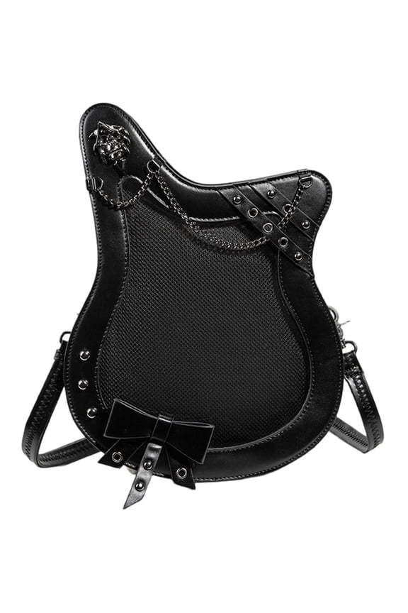 Ita Messenger Bag for Women Cute Pin Display Crossbody Bags Punk Leather Guitar Shoulder Bag Kawaii Japanese Anime Ladies Purse