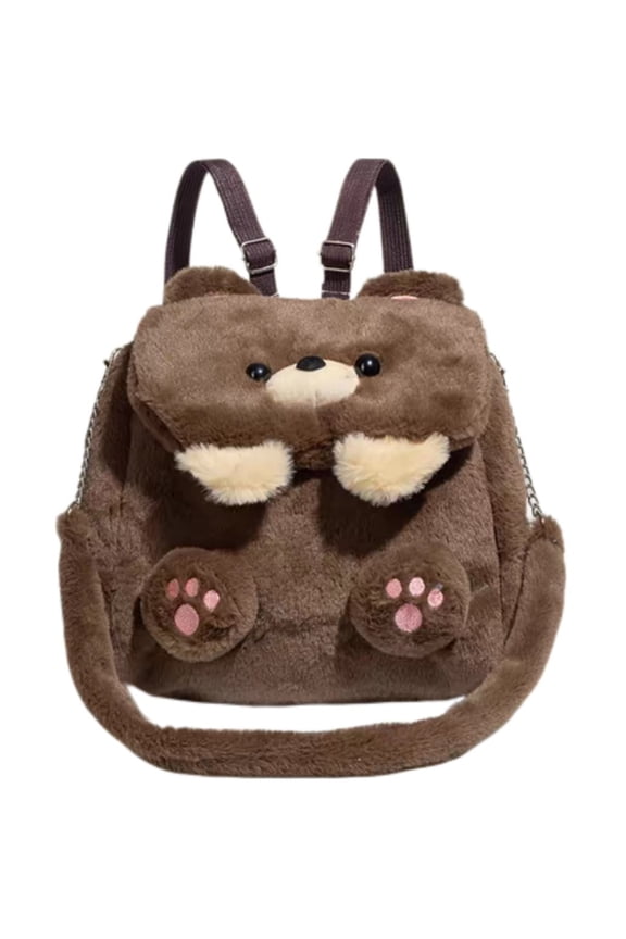 Japanese Backpack Plush Bear Backpack Large Capacity Shoulder Bag Cartoon Backpack Bear Handbag Crossbody Bag