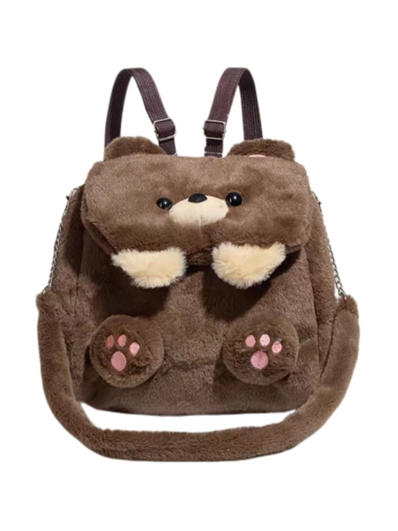 Japanese Backpack Plush Bear Backpack Large Capacity Shoulder Bag Cartoon Backpack Bear Handbag Crossbody Bag