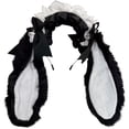 thumbnail image 1 of Jiibva Japanese Bowknot Plush Bunny Hair Hoop Ribbon Lace Lolita Rabbit Ears Headband Furry Cute Hair Bands Head Accessories, 1 of 7