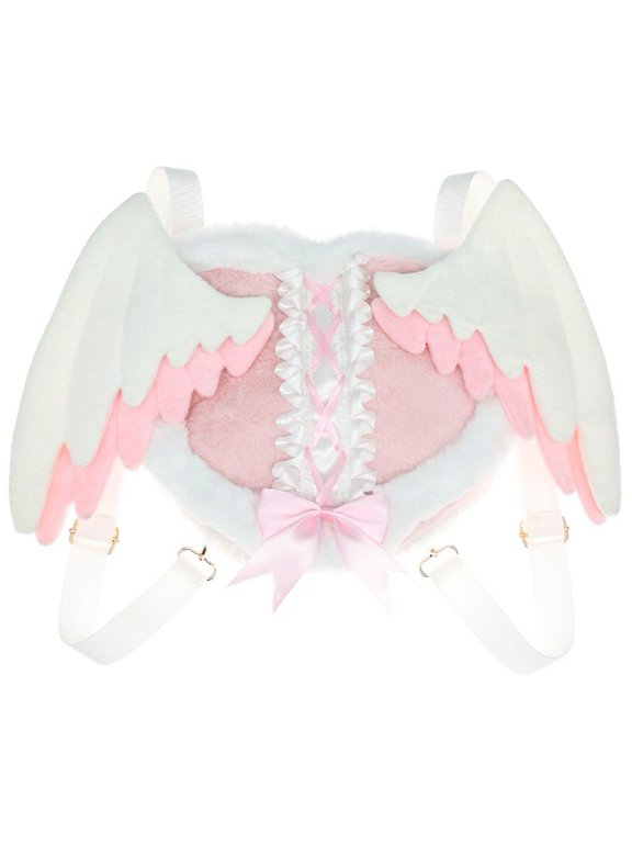 Japanese Lace Bow Cat Ear Backpack Women's Sweet Lolita Black Pink Shoulder Bag