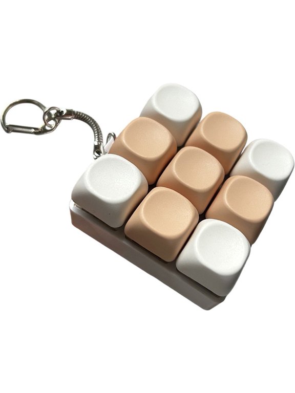 Keyboard Fidget Keychain Keys Button Keycap Finger Keyboard Cap Relief Stress Pass Keyboard Clicker for Adult