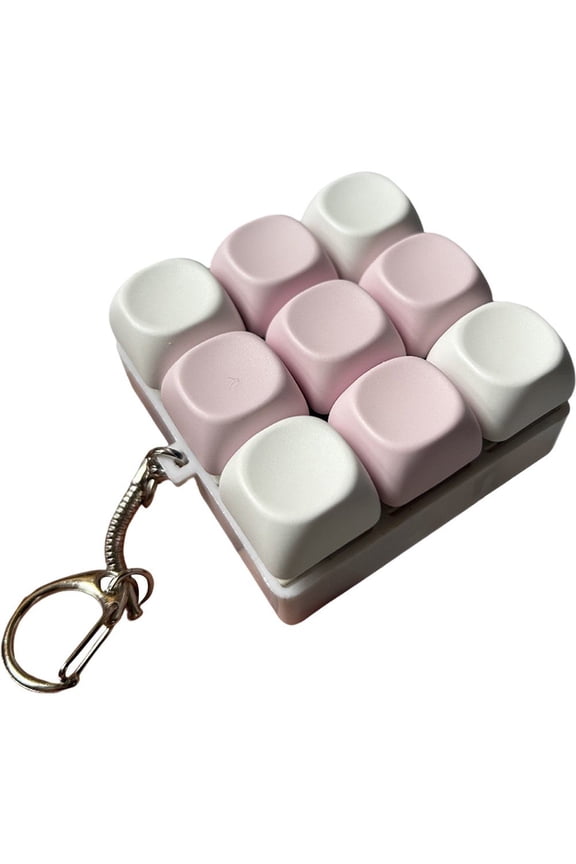 Keyboard Fidget Keychain Keys Button Keycap Finger Keyboard Cap Relief Stress Pass Keyboard Clicker for Adult