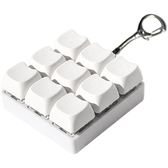 Jiibva Keyboard Fidget Toys for Adults Mechanical Button Keyboard Clicker Keychain for Work Stress Relief Anxiety