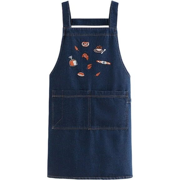 Jiibva Kitchen Apron Waterdrop Resistant Cowboy Apron with Adjustable Bib Apron for Men Women with Pockets Cooking Kitchen Chef