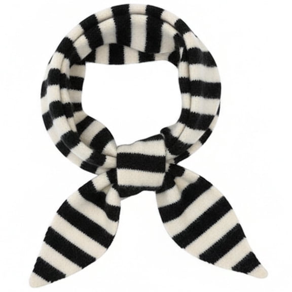 Jiibva Knitted Triangle Scarf for Women Y2k Stripe Knitted Scarf Aesthetic Neck Warmer Headscarf Triangle Shawl Fall Winter Streetwear Accessories