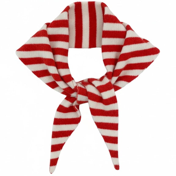 Jiibva Knitted Triangle Scarf for Women Y2k Stripe Knitted Scarf Aesthetic Neck Warmer Headscarf Triangle Shawl Fall Winter Streetwear Accessories