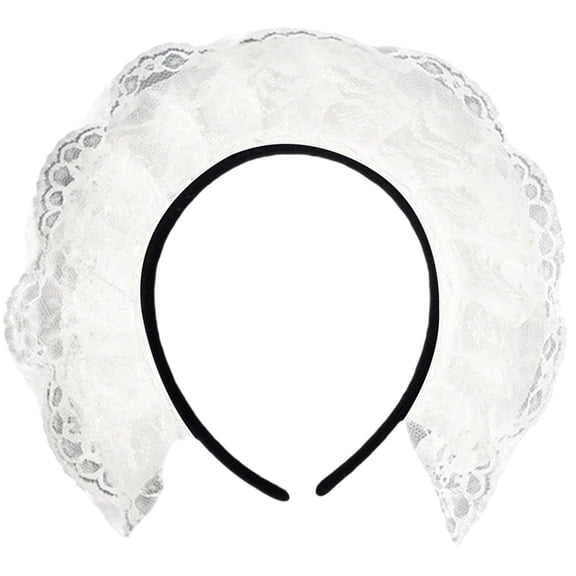 Jiibva Lace Hair Hoop Broadside Lace Headband Maid Headband Gothic Headband Retro Lolita Hair Hoop Wide Hair Hoop Lolita Maid Headband for Women