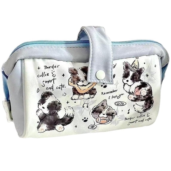 Jiibva Large Capacity Pencil Case, Kawaii Cute Puppy Pencil Cases, Single Layer Pencilcase, Big Pencil Pouch for College Office