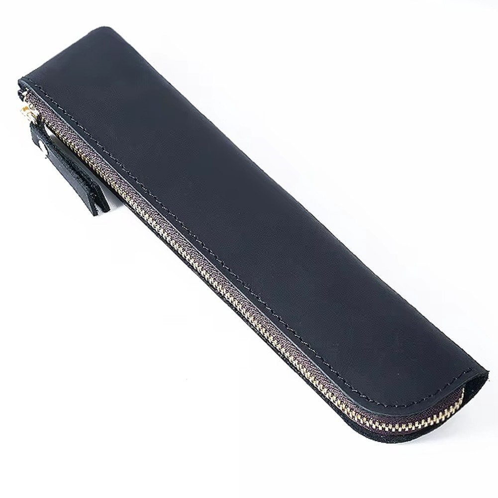 Jiibva Leather Pencil Bag, Small Aesthetic Pencil Case Simple Pen Case — free download