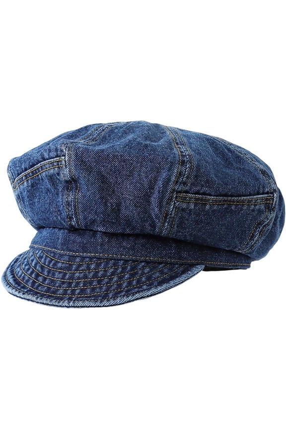 Literary Octagonal Hat Summer Beret Cap Vintage Denim Hat French Beret Hats Retro Newsboy Hats Versatile Sunscreen Hat for Women