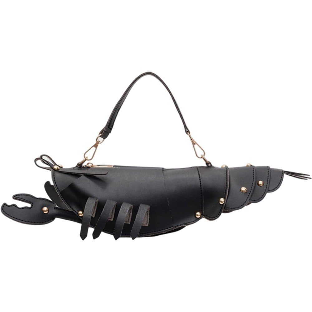 Jiibva Lobster Shaped Crossbody Bag for Women Unique Rivets Lobster Design Shoulder Bag Stylish Handbag Purse for Women