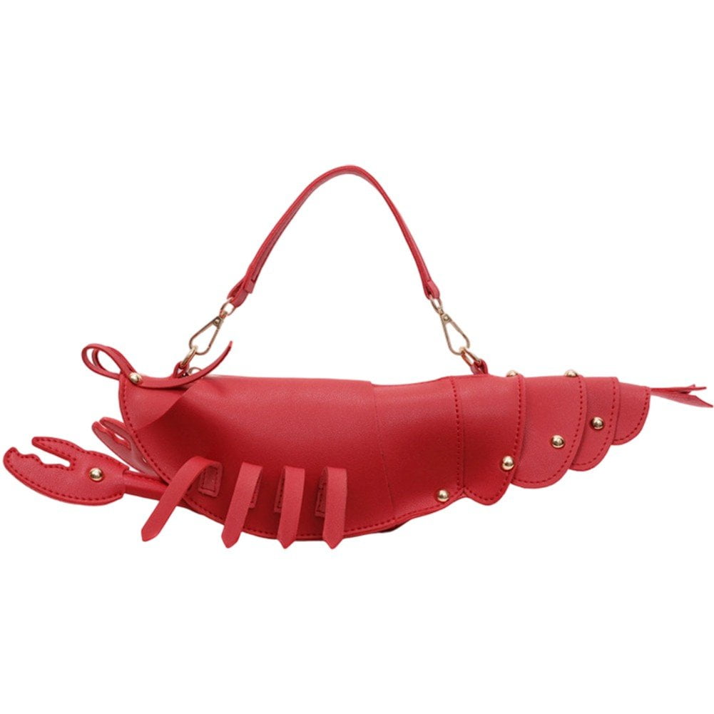Jiibva Lobster Shaped Crossbody Bag for Women Unique Rivets Lobster Design Shoulder Bag Stylish Handbag Purse for Women