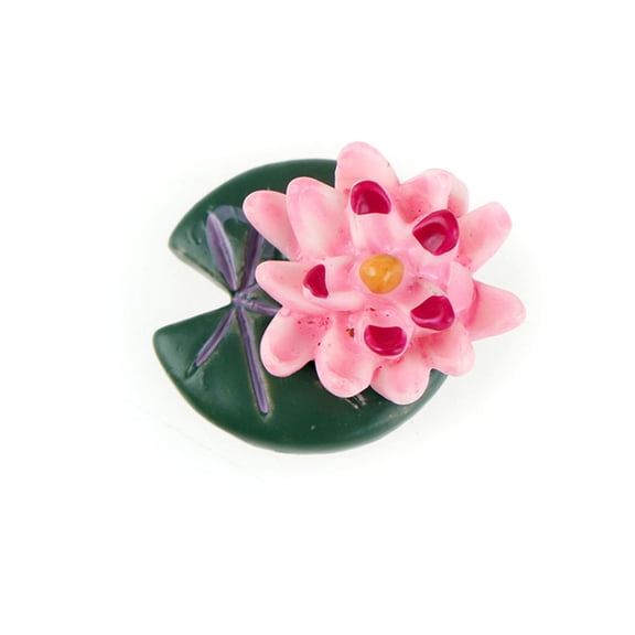 Jiibva Lotus Miniature Figures Decorative Mini Fairy Garden Animals Moss Micro-Landscape Ornaments Resin