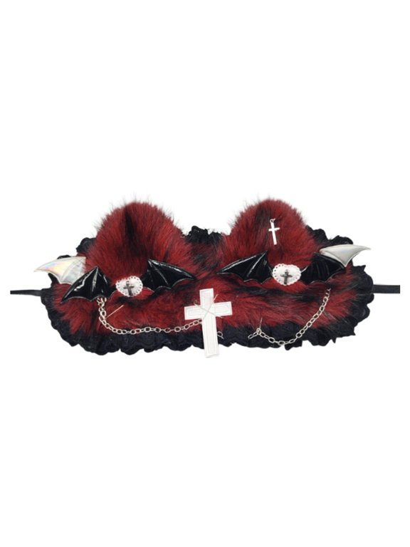 Lovely Cat Ears Headband Punk Gothic Plush Headband Devil Wings Hair Hoops Women Halloween Party