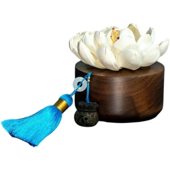 Yvsxxv Magnolia Flower Passive Essential Oil Diffuser, Wooden Base Home Decor