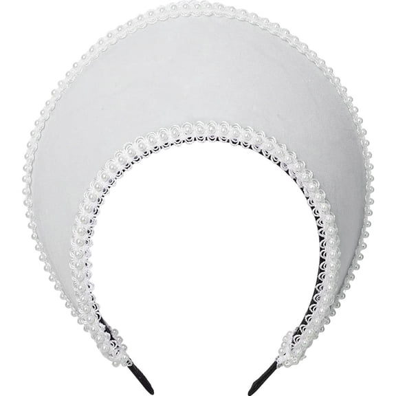 Jiibva Medieval Elizabethan Crown Headpiece Royal French Mary Queen Coronet Hood Tiara Hat Women Cosplay Headband
