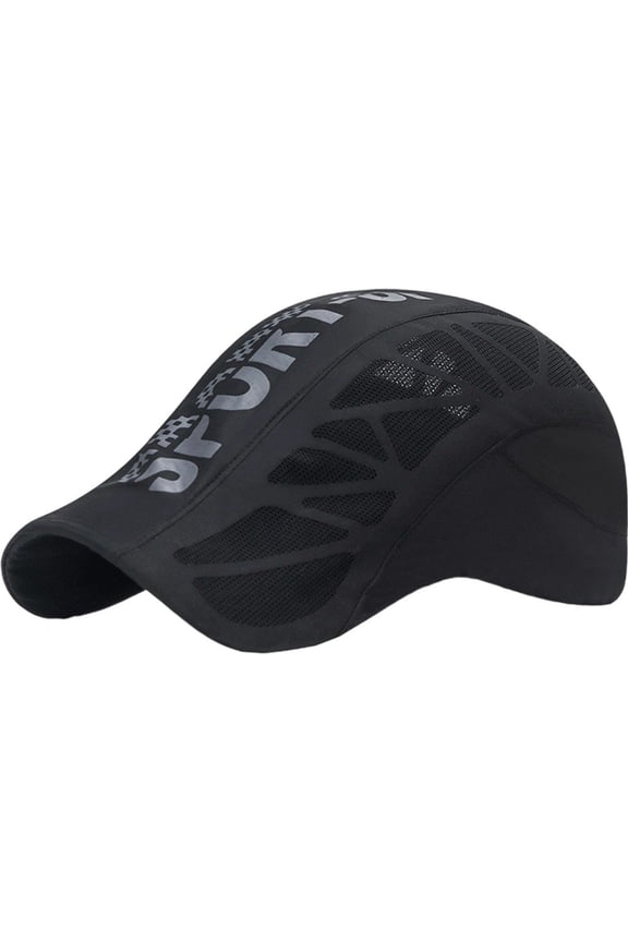 Men Quick Dry Hat Golf Driving Cycling Sports Letter Print Newsboy Flat Ivy Summer Baseball Caps Breathable Net Mesh Sunhat